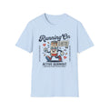 Running On Active Burnout T-Shirt — Funny Low Battery Cartoon Tee
