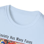 Anxiety Has Many Faces T-Shirt — 'But There's Only One Antidote: Snacks' Graphic Tee