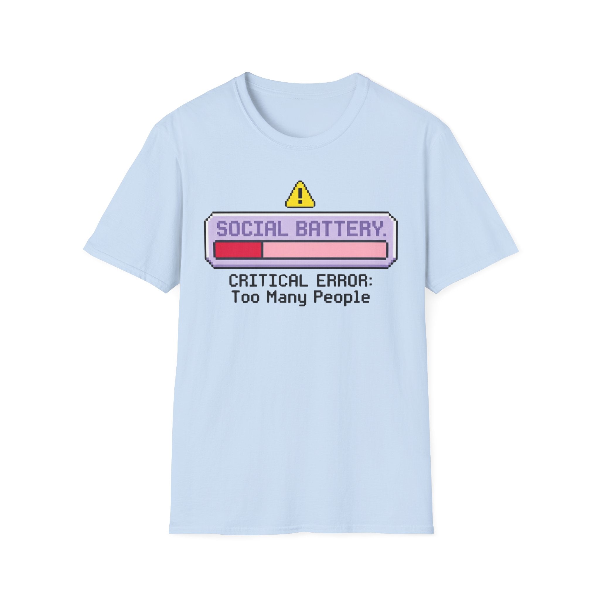 Critical Error: Social Battery Low Graphic T-Shirt