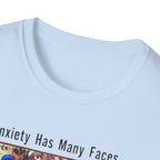Anxiety Has Many Faces T-Shirt — 'Doom Scrolling' Mental Health Graphic Tee