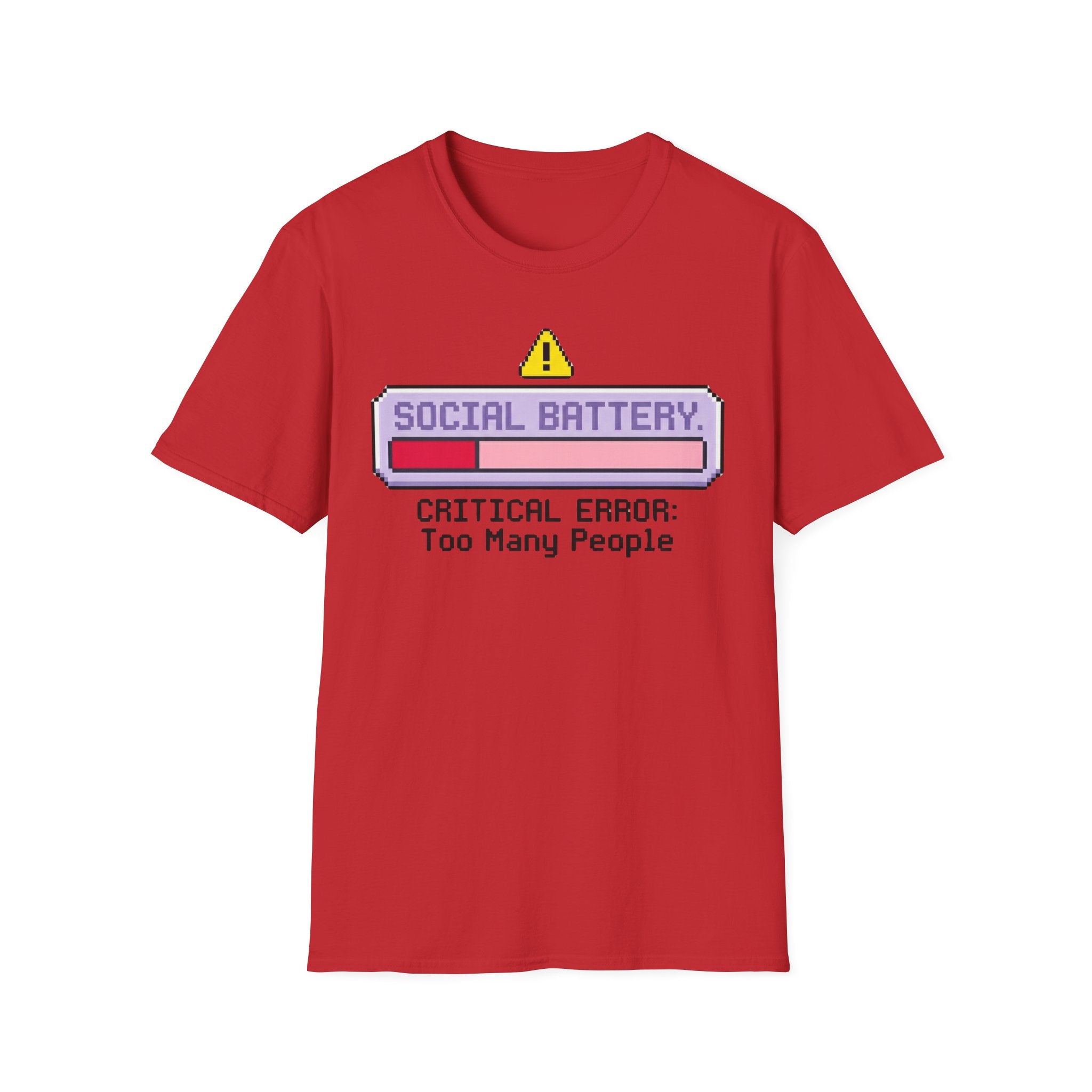 Critical Error: Social Battery Low Graphic T-Shirt