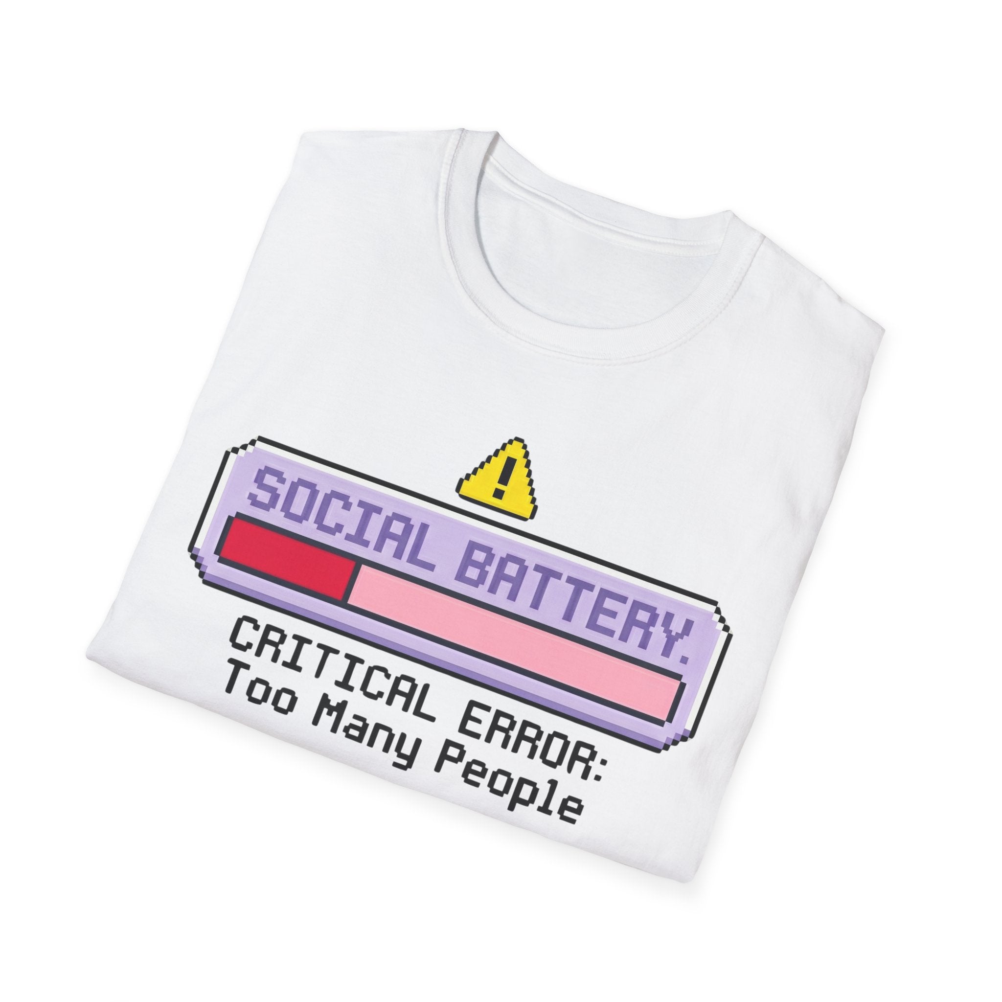 Critical Error: Social Battery Low Graphic T-Shirt