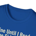 T-Shirt — "Fine Until I Read The Side Effects" Retro Nurse Humor Tee