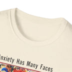 Anxiety Has Many Faces T-Shirt — 'But There's Only One Antidote: Snacks' Graphic Tee