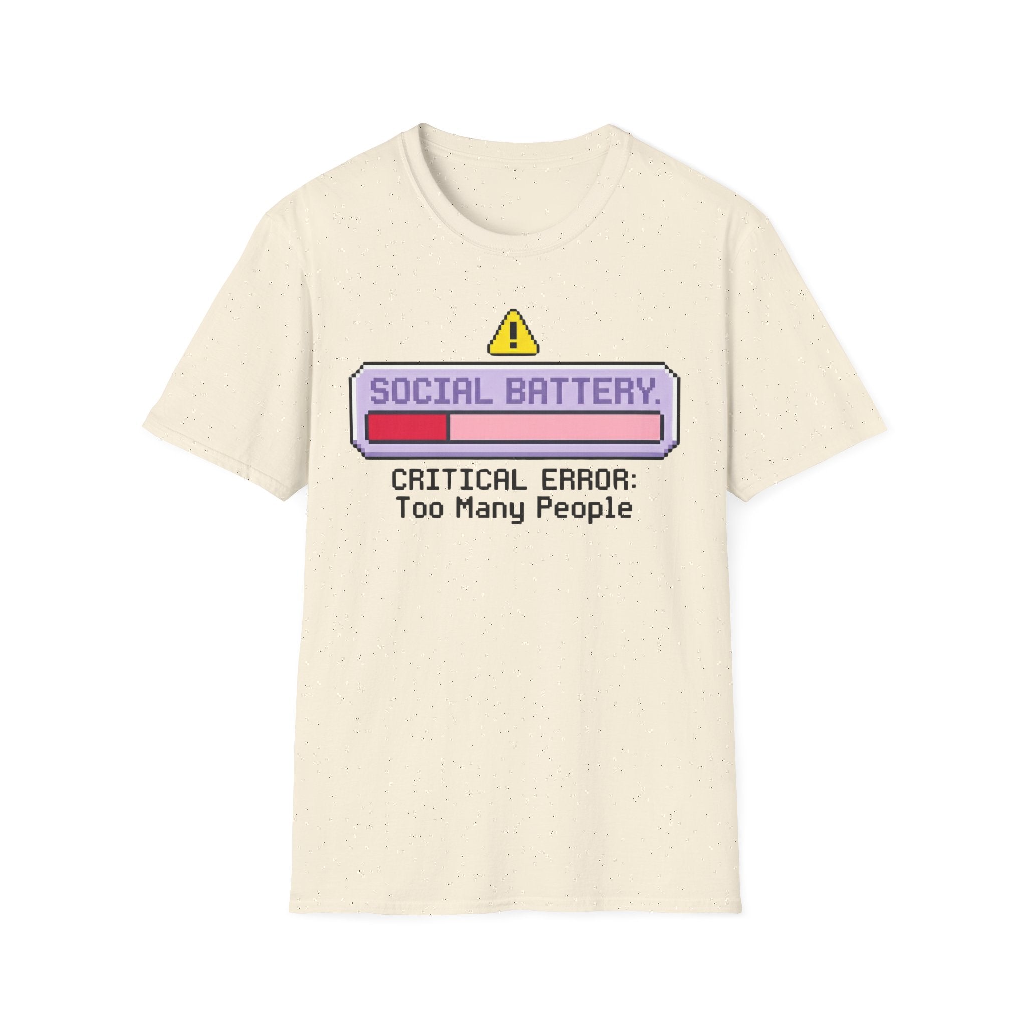 Critical Error: Social Battery Low Graphic T-Shirt