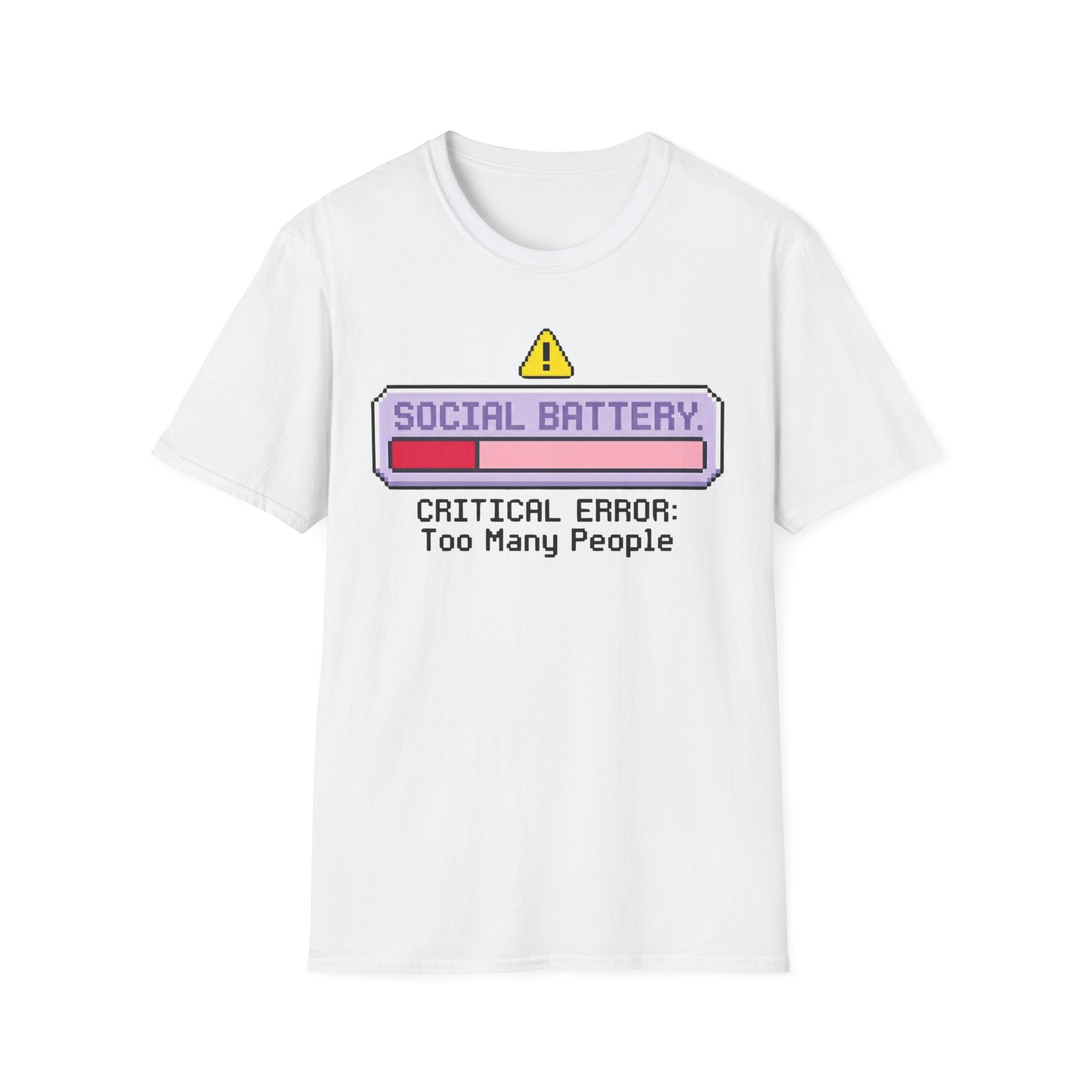 Critical Error: Social Battery Low Graphic T-Shirt