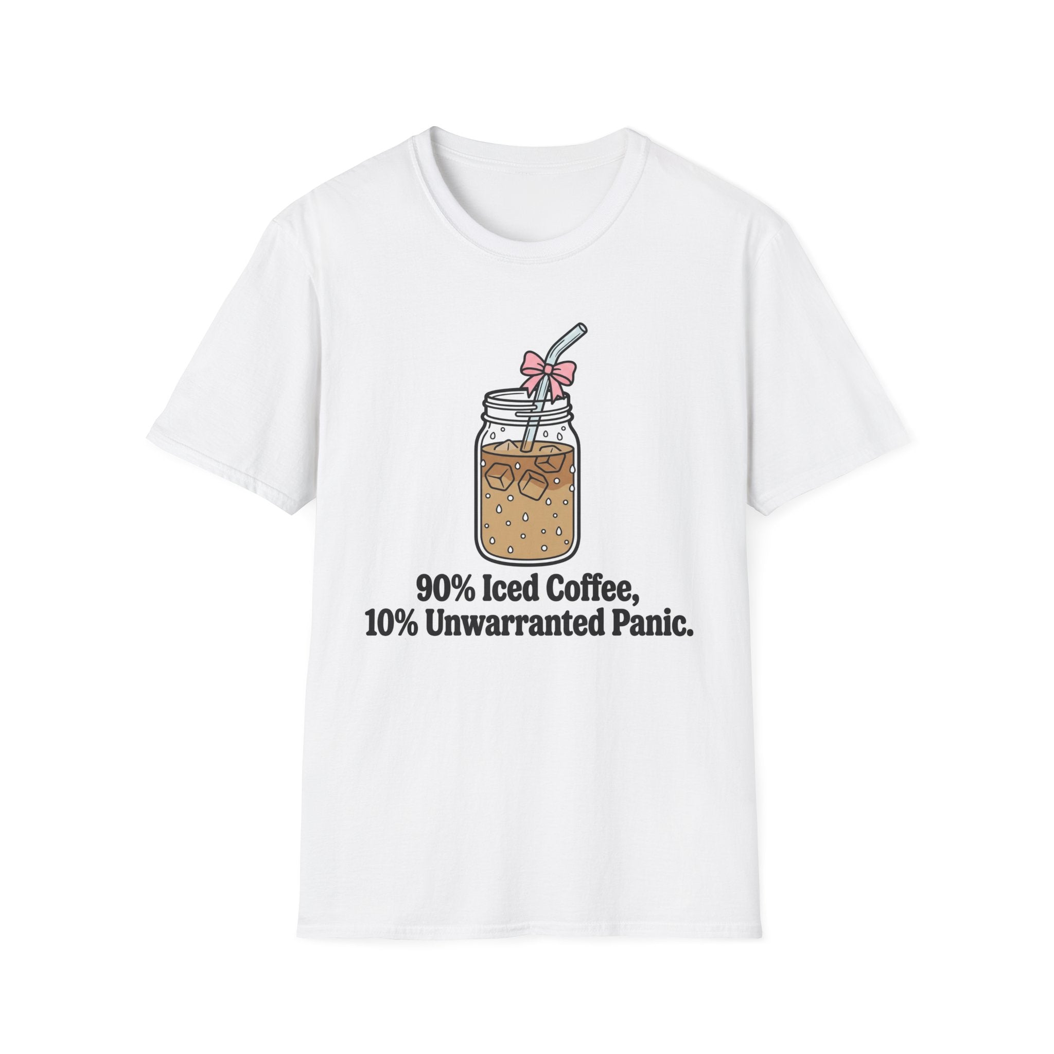 90% Iced coffee 10% panic T shirt