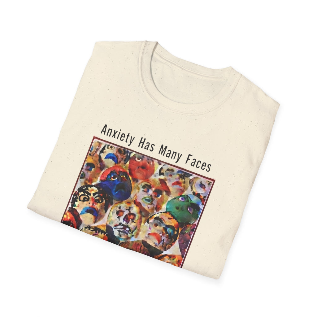 Anxiety Has Many Faces T-Shirt — 'Doom Scrolling' Mental Health Graphic Tee