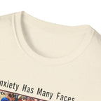 Anxiety Has Many Faces T-Shirt — 'Doom Scrolling' Mental Health Graphic Tee
