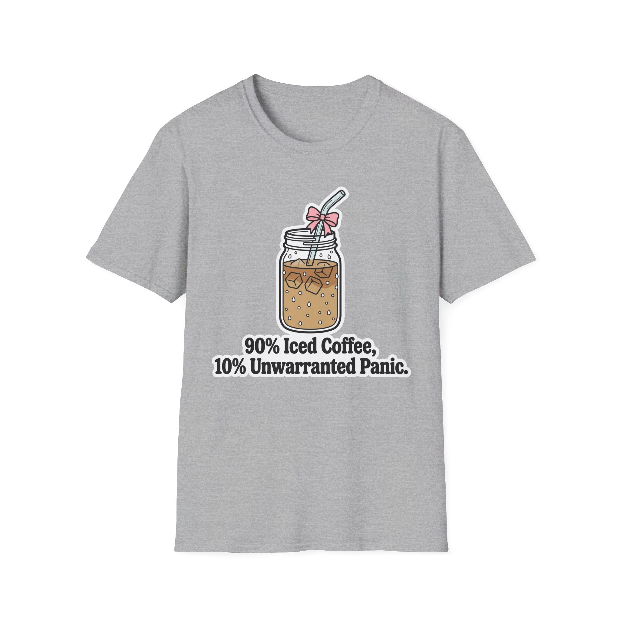 90% Iced coffee 10% panic T shirt