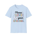 Please Lower Your Expectations T-Shirt — Cute Dove Pastel Graphic Tee