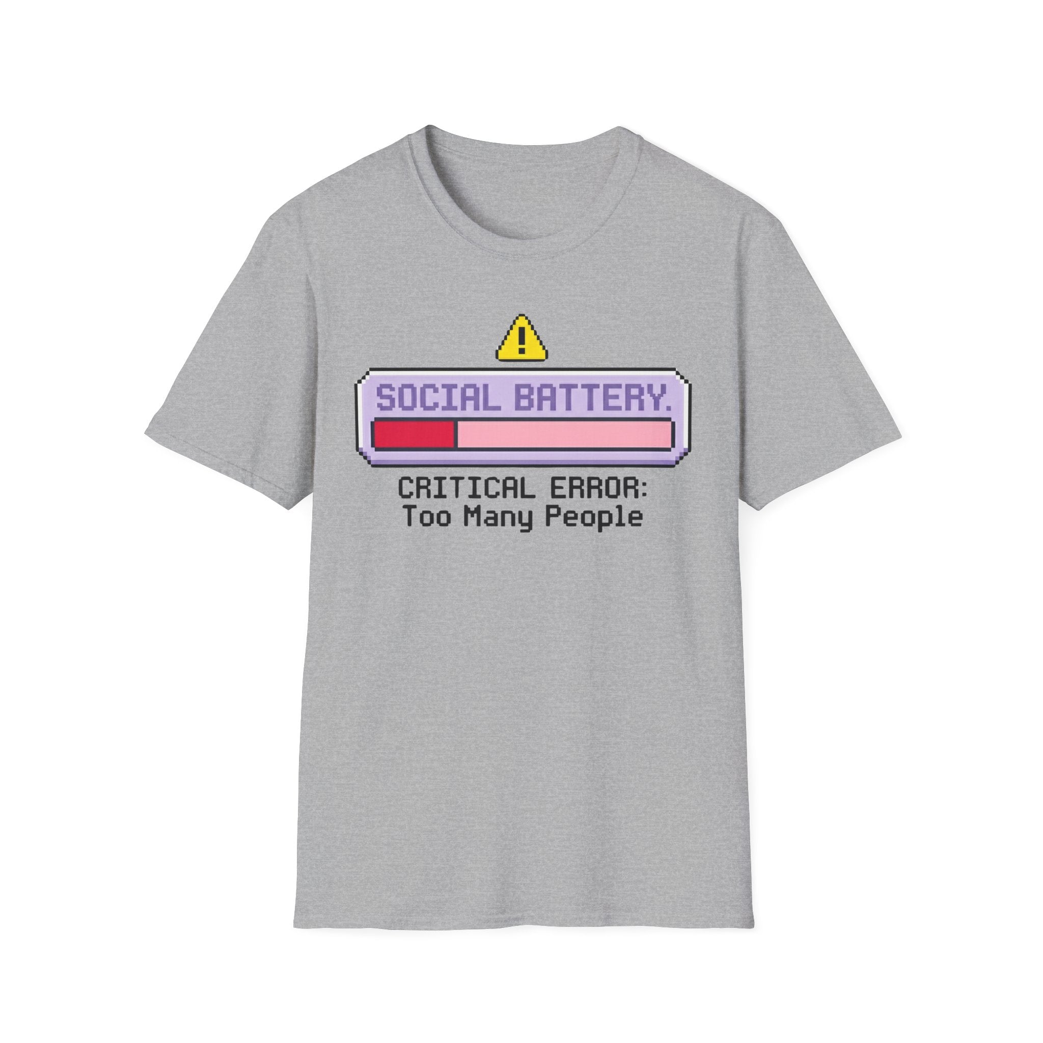 Critical Error: Social Battery Low Graphic T-Shirt