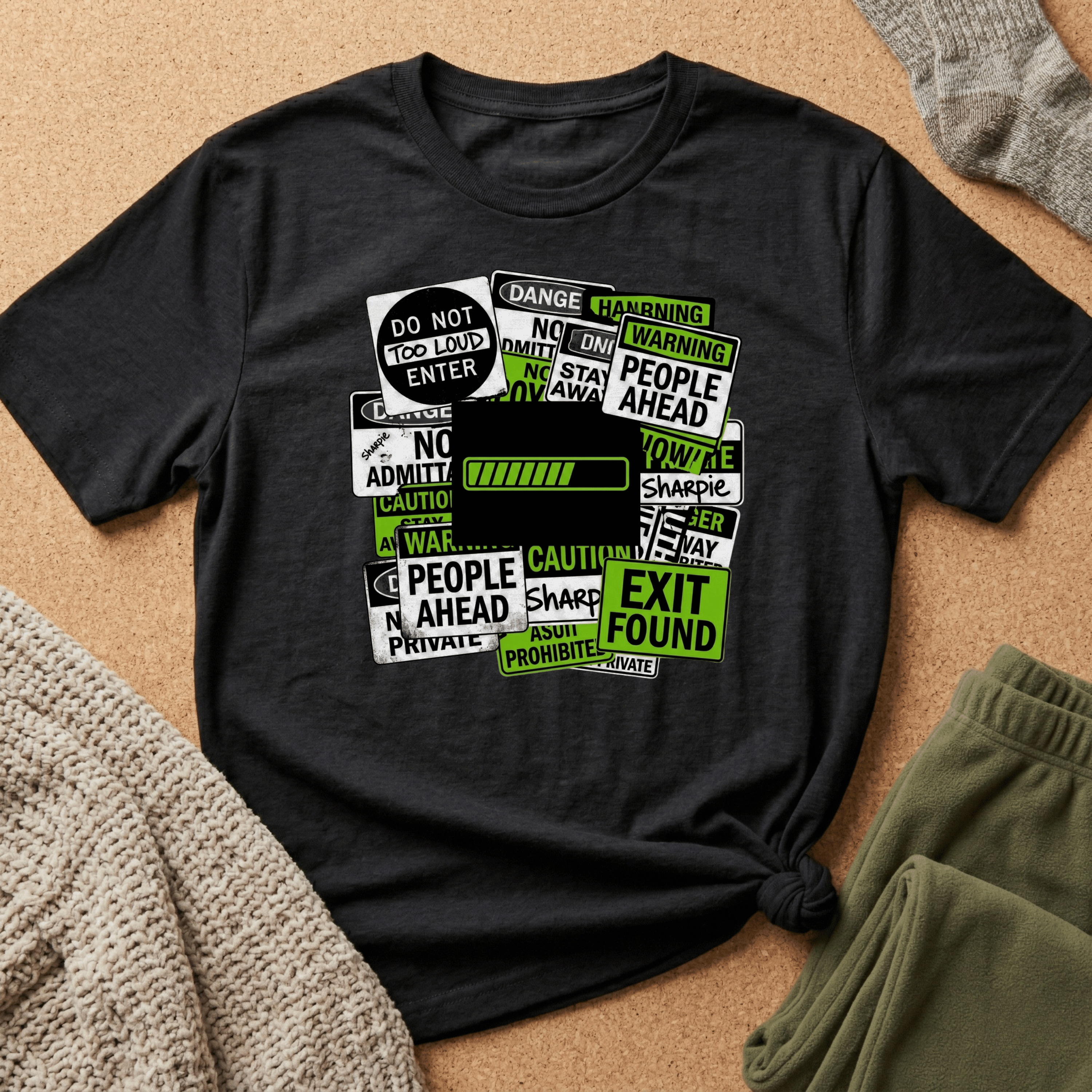 Social Battery Warning Signs T-Shirt