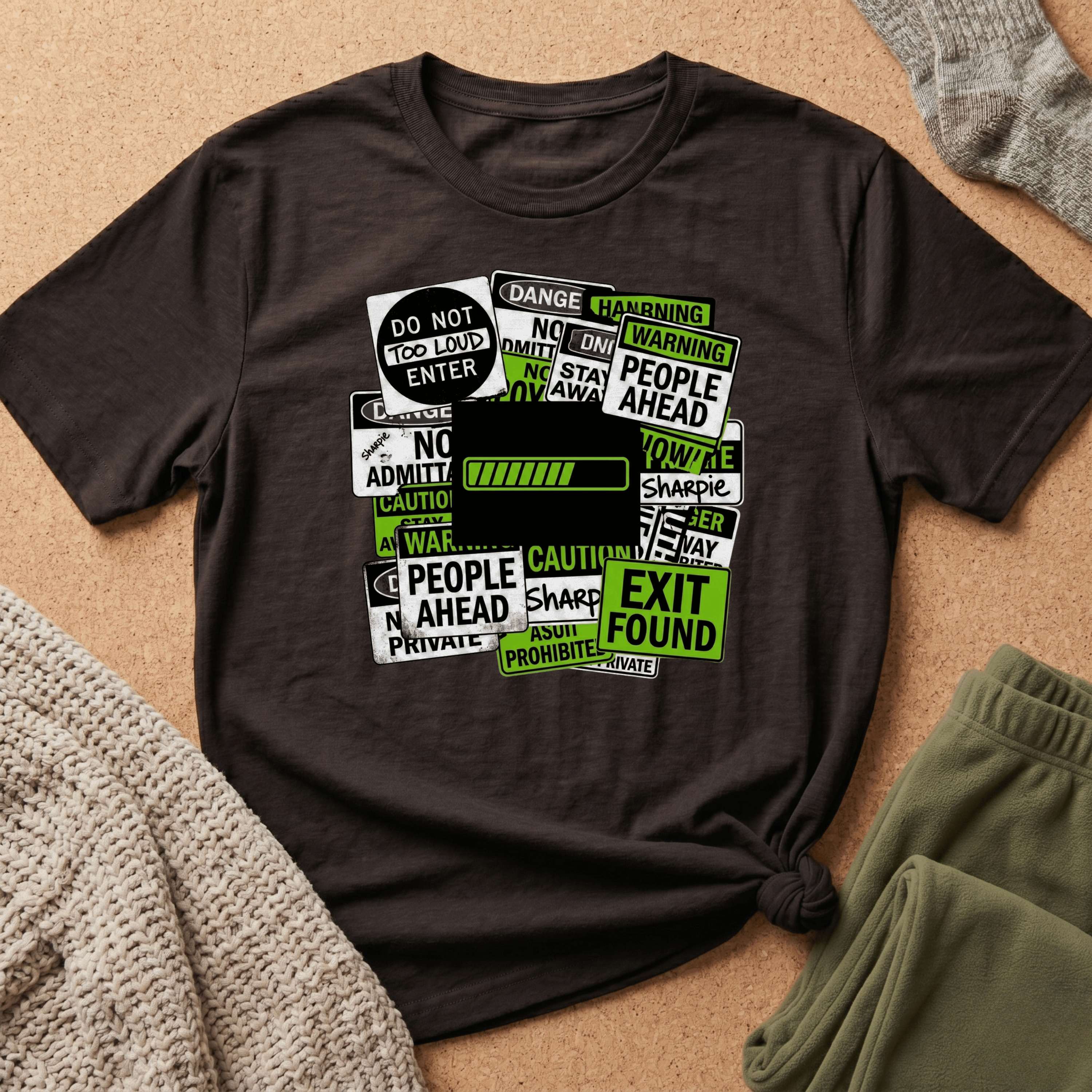 Social Battery Warning Signs T-Shirt