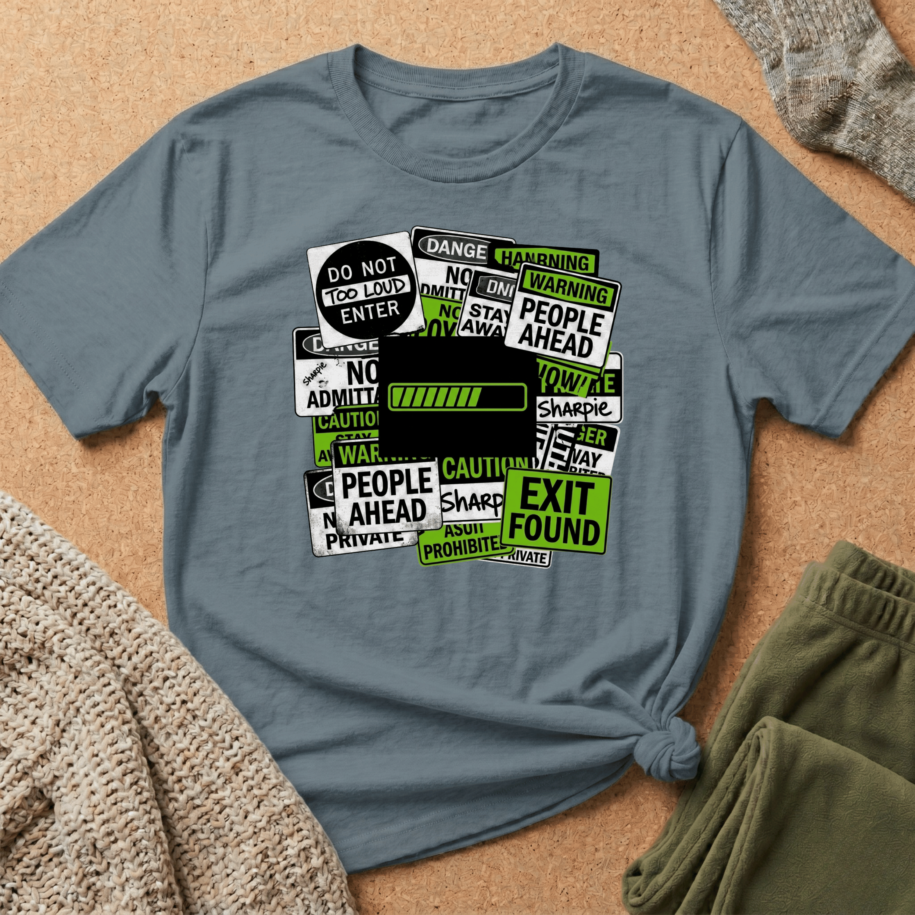 Social Battery Warning Signs T-Shirt
