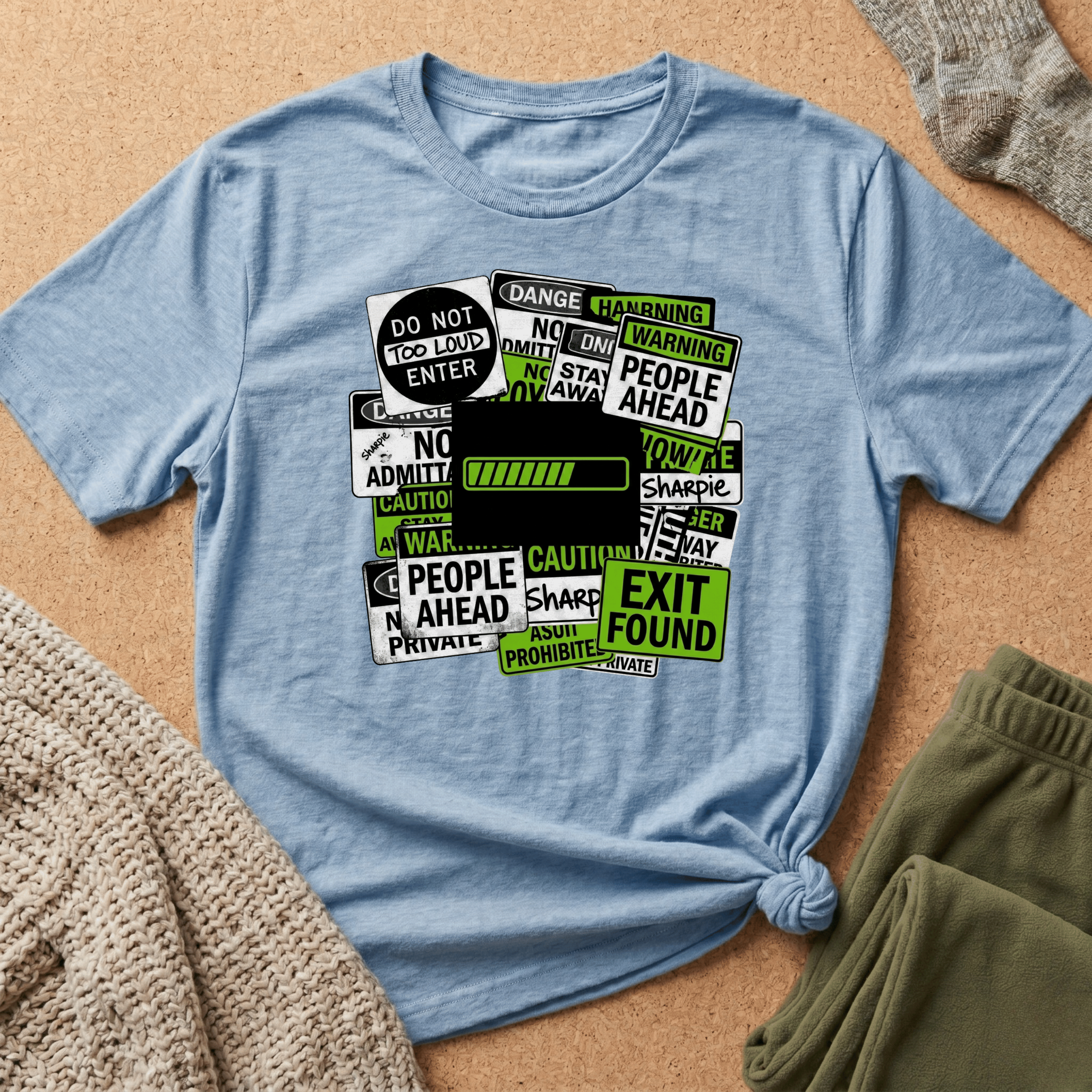 Social Battery Warning Signs T-Shirt