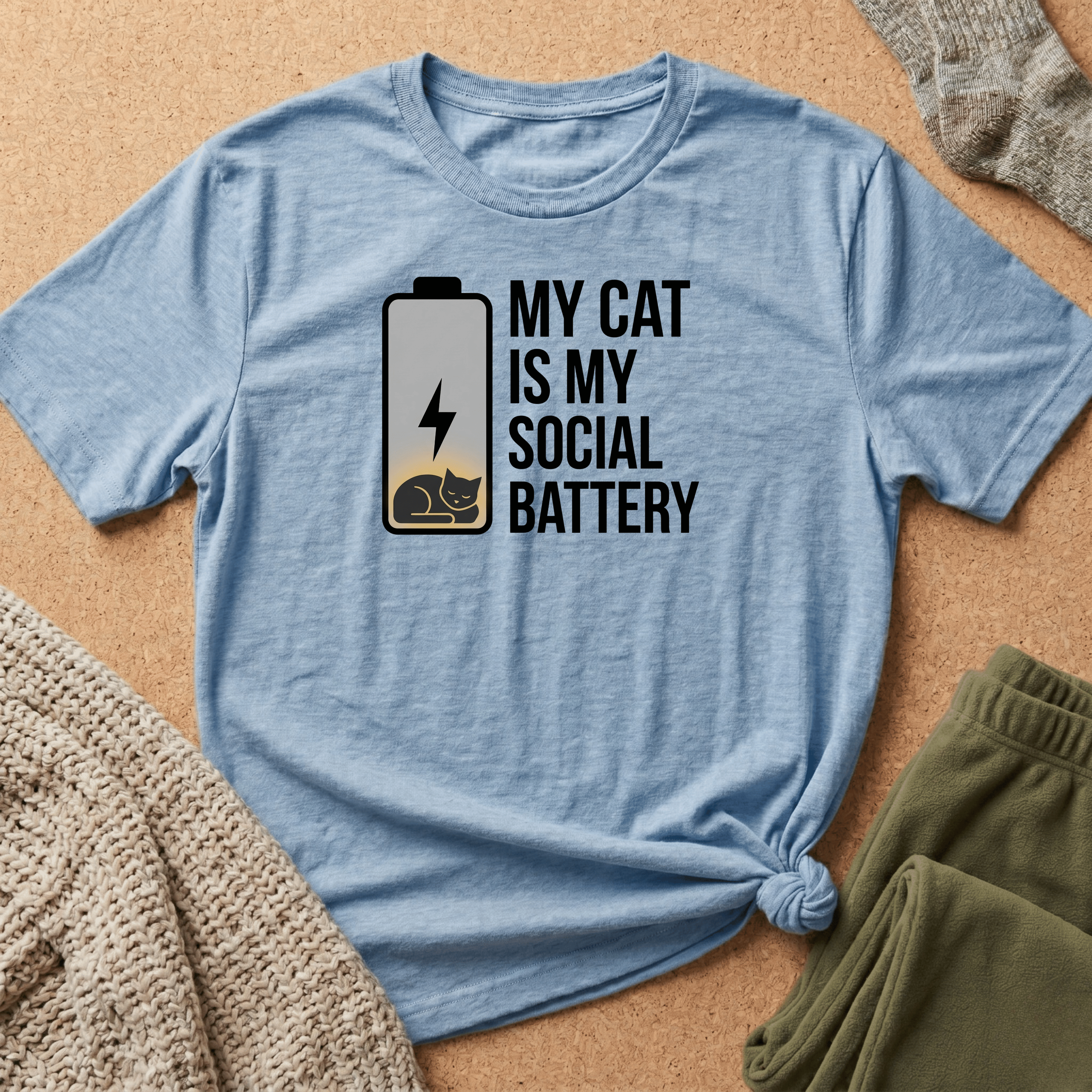 My Cat Is My Social Battery T shirt