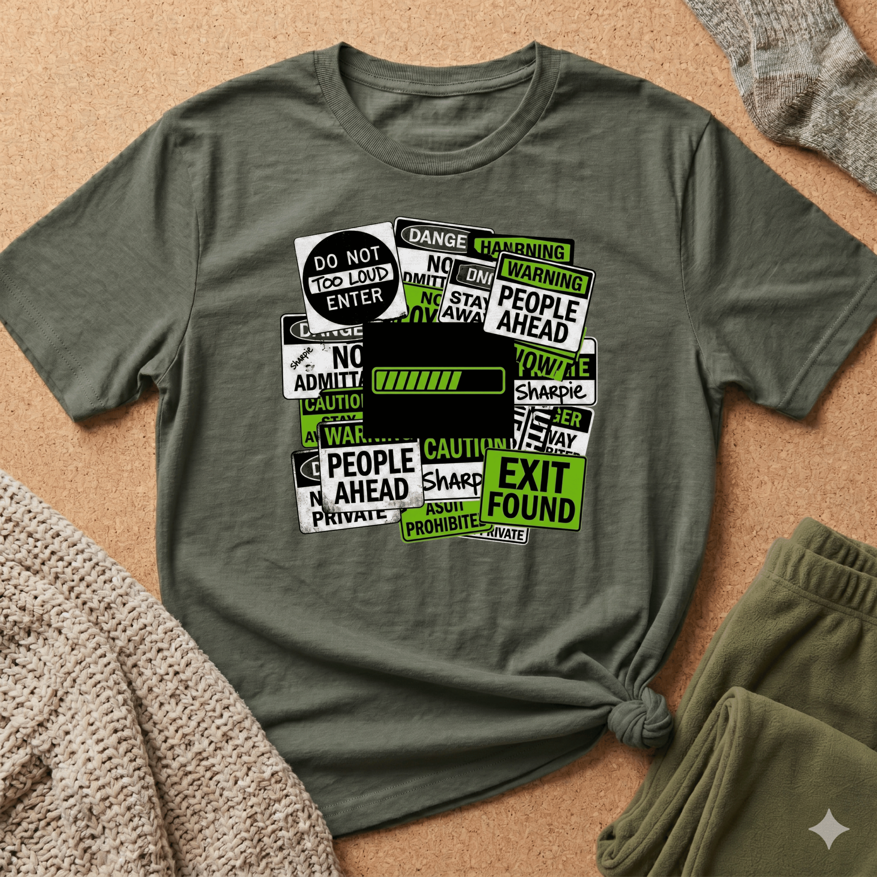 Social Battery Warning Signs T-Shirt