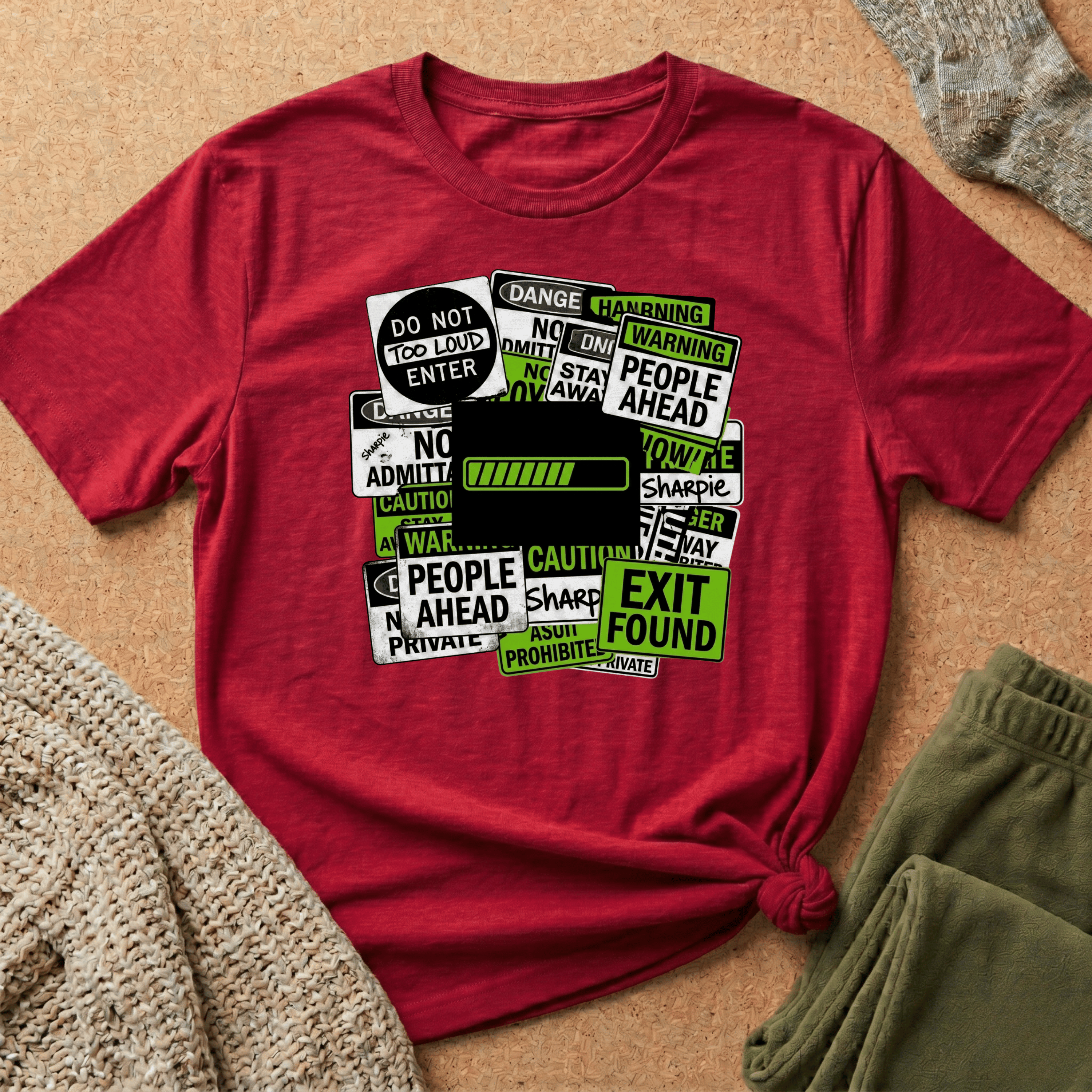 Social Battery Warning Signs T-Shirt