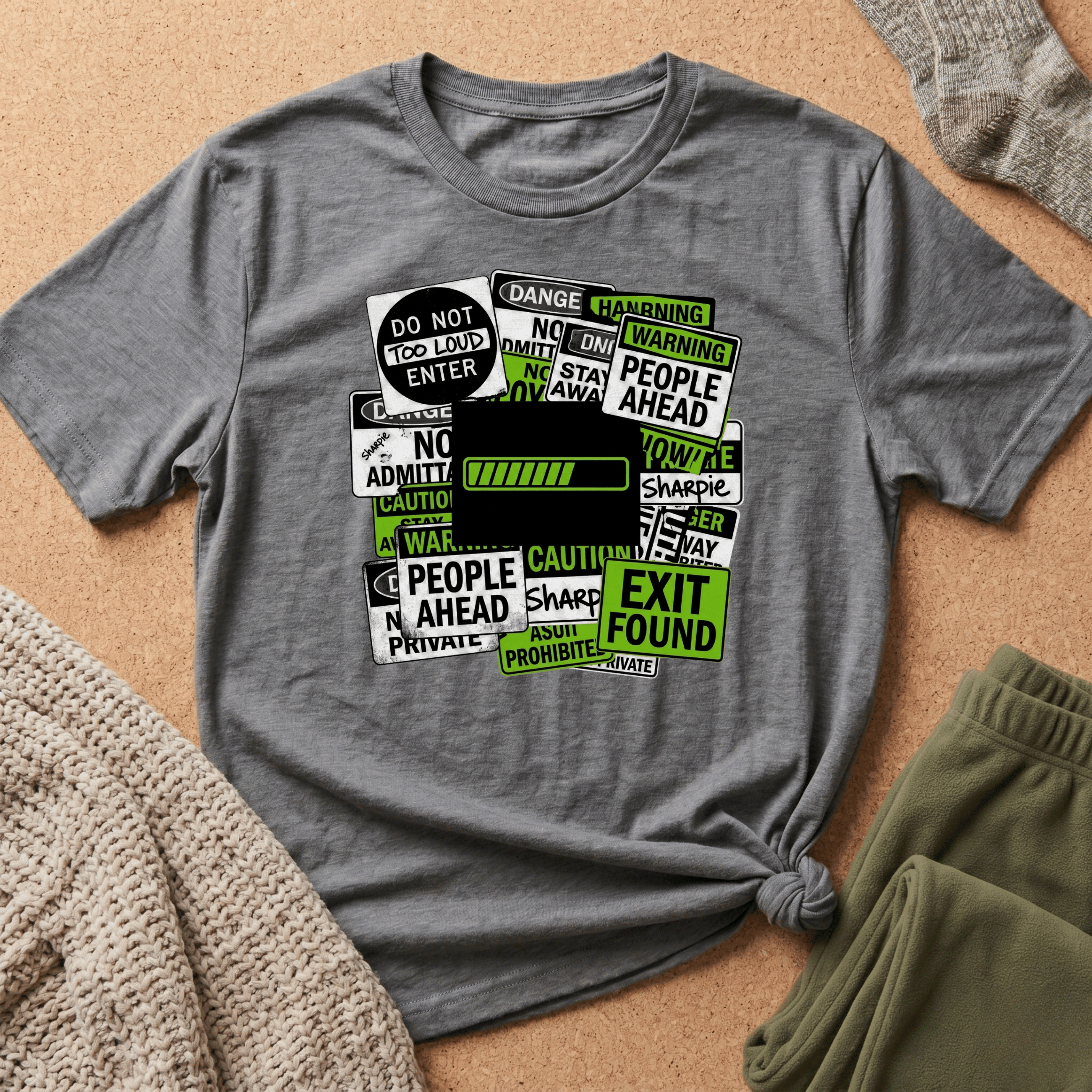 Social Battery Warning Signs T-Shirt