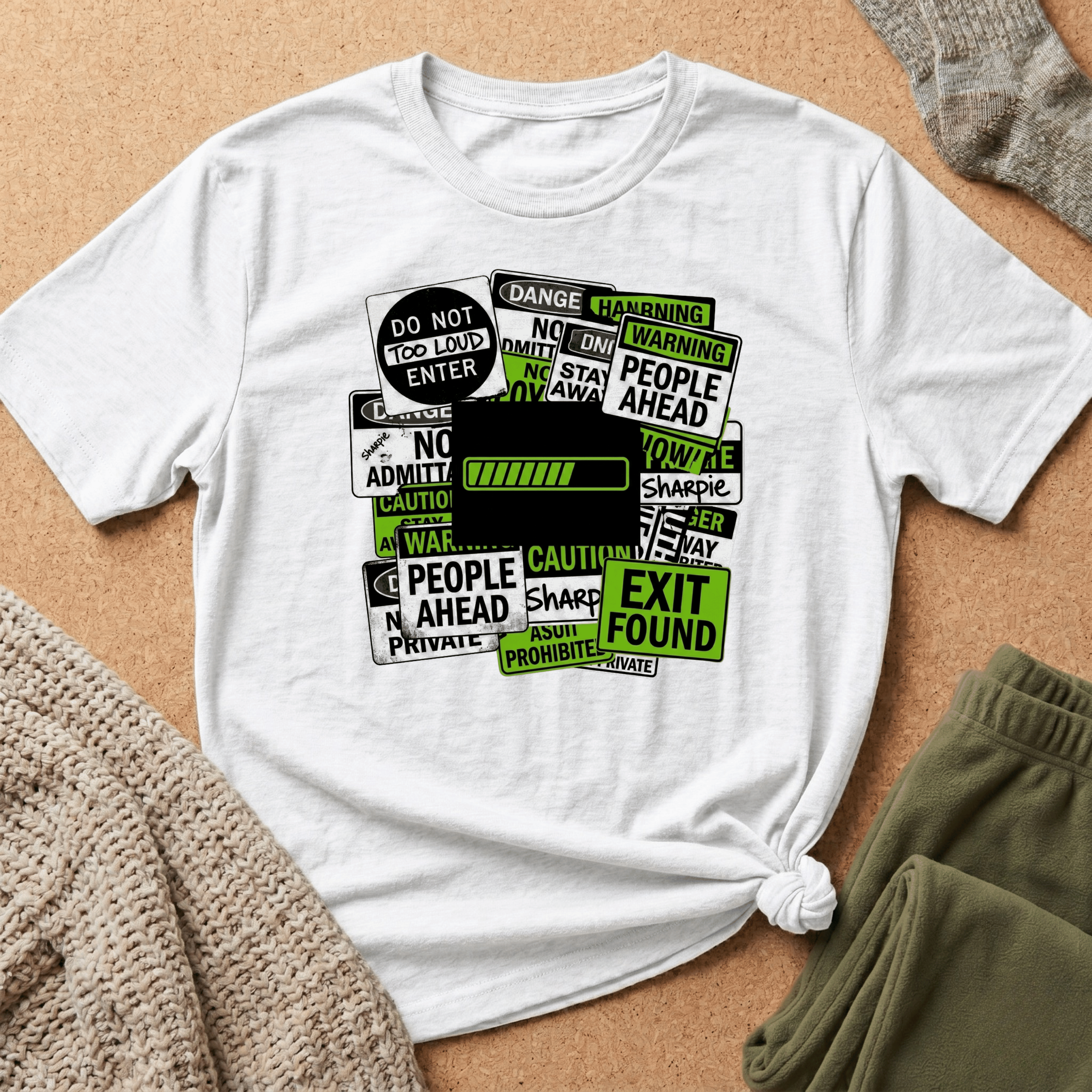 Social Battery Warning Signs T-Shirt